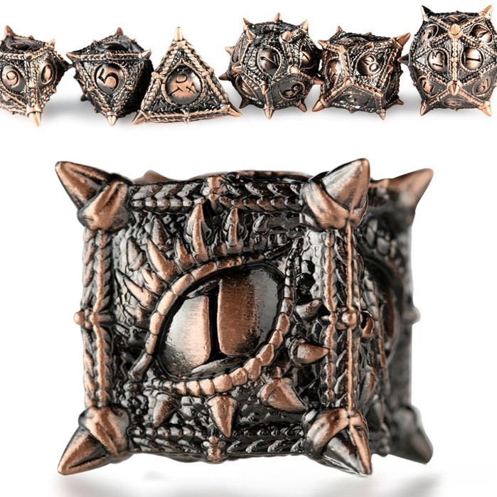 Dice Tower Wooden - Conjunto de Dados Metálicos D&D Longan,