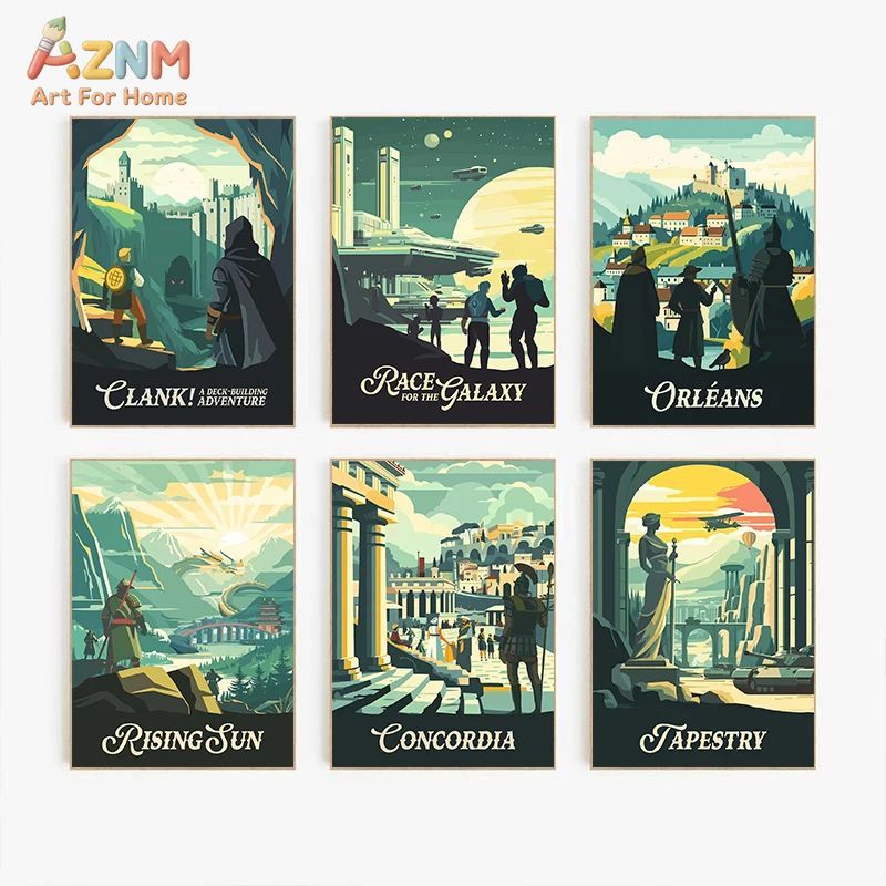 AZNM Pôster de Arte em Tela pa - Board Game Table avaliação e preço